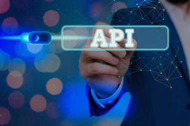 Kelime yazma metni Api. Günlük rutinler, protokoller ve yazılım uygulamaları oluşturma araçları için iş konsepti web veri güvenlik uygulama sistemi için Graphics asma kilidi.