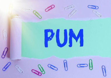 Kelime yazma Pum. Yasal uygulamalarla gerçekleştirilebilen istenmeyen değişim için iş konsepti. Yırtılmış karton rulo yapılmış, klasik masa arkaplanının üzerine yerleştirilmiş..