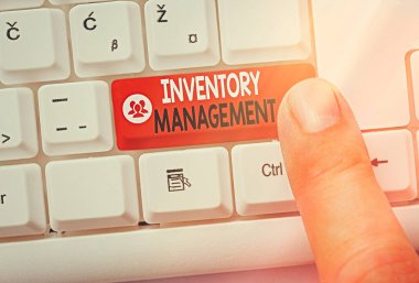 Envanter Yönetimini gösteren metin işareti. Sermayesiz varlıkların ve stok öğelerinin kavramsal fotoğraf denetimi.