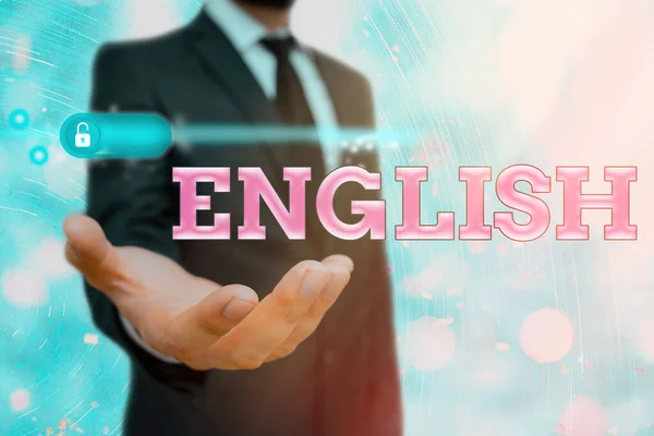 Text sign showing English. Conceptual photo possible communication between countries the only common language. — Stock Photo, Image