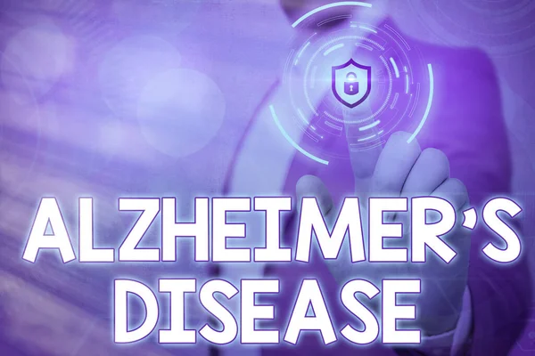Tekst pisma z chorobą Alzheimera. Koncepcja oznacza nieodwracalne zaburzenie mózgu, które powoli niszczy pamięć. — Zdjęcie stockowe