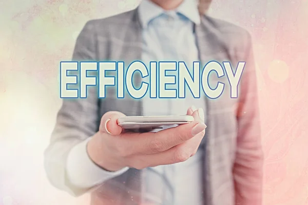 Ecriture conceptuelle montrant l'efficacité. Photo d'affaires mettant en valeur la capacité à prévenir le gaspillage de ressources argent et temps énergétiques Marquage numérique à écran tactile détails importants dans l'entreprise. — Photo