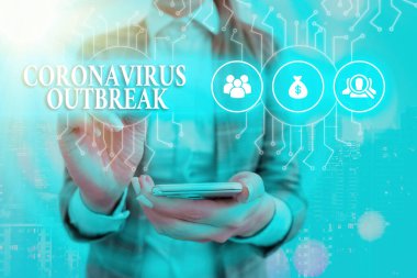 Coronavirüs salgınını gösteren bir mesaj. Yeni keşfedilen COVID19 Sistem Yöneticisi Kontrolü, Veri Yapılandırma Aletleri kavramının yol açtığı kavramsal fotoğraf bulaşıcı hastalıklar.