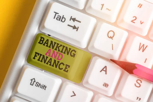 Word writing text Banking And Finance. Business concept for financial and accounting, managing money by investment. — Stock Photo, Image
