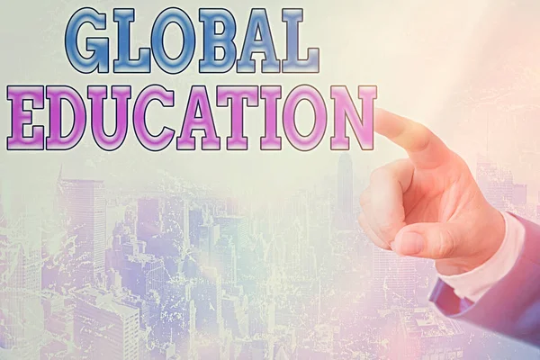 Schreiben Notiz zeigt Global Education. Business-Foto zeigt interdisziplinären Ansatz für Lernkonzepte notwendig. — Stockfoto