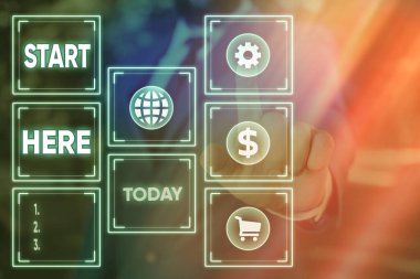 Kelime yazma metni Buradan başla. Bilgi Dijital Teknoloji Ağı bağlantı bilgi ögeleri simgesinin nerede başlatılacağı üzerine bir konum veya bölüm belirlemek için iş konsepti.