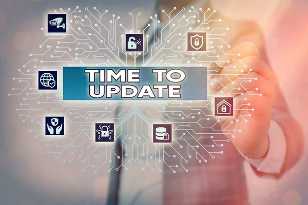 Word writing text Time To Update. Business concept for System software update for enhancement or compatibility System administrator control, gear configuration settings tools concept.