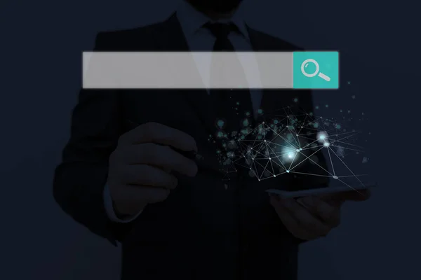 Web Zoeken Data Informatie Futuristische Technologie Infographic Element Flat Icon. Laatste Digital Computerization Network Connection Communicatie Business Financial Concept. — Stockfoto