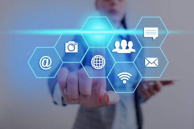 Web Arama Veri Bilgileri Fütüristik Teknoloji Bilgi Düz Element Simgesi. En Son Dijital Bilgisayarlaştırma Ağı Bağlantı İletişim İş Finansal Kavramı.