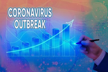 Coronavirus Salgını 'nın el yazısı. Yeni keşfedilen COVID19 Arrow sembolünün yol açtığı bulaşıcı hastalık kavramı önemli başarılar gösteriyor..