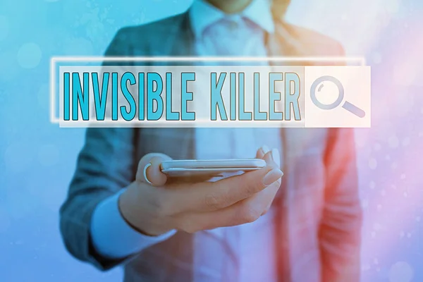 Text sign showing Invisible Killer. Conceptual photo presence into the air of a substance which are harmful Web search digital information futuristic technology network connection.