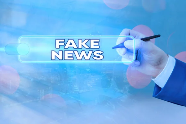 Text sign showing Fake News. Conceptual photo false information publish under the guise of being authentic news Graphics padlock for web data information security application system.