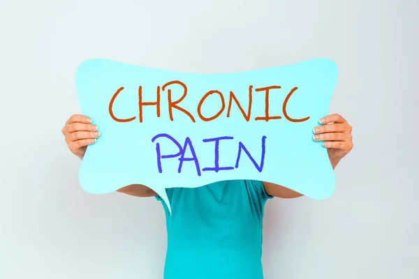 Word writing text Chronic Pain. Geschäftskonzept für Beschwerden, die über einen langen Zeitraum anhalten oder fortschreiten Leere Blase Chat-Aufkleber Notizen mokiert Betonung der persönlichen Idee Konzept. — Stockfoto