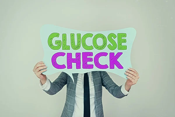 Handwriting text writing Glucose Check. Concept meaning a procedure that measures the amount of sugar in the blood Empty bubble chat sticker notes mock up emphasizing personal idea concept.