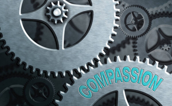 Writing note showing Compassion. Business photo showcasing empathy and concern for the pain or misfortune of others System administrator control, gear configuration settings tools concept.