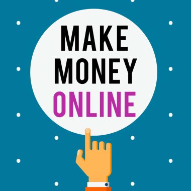 El yazısı metni: Parayı çevrim içi yap. Kavram demek, serbest çalışmak ve internet pazarlaması yoluyla para kazanmak demek. Erkek Hu Analizi El İşaret Parmakla İşaret Etmek Katı Renk Çemberi Dokunmak.