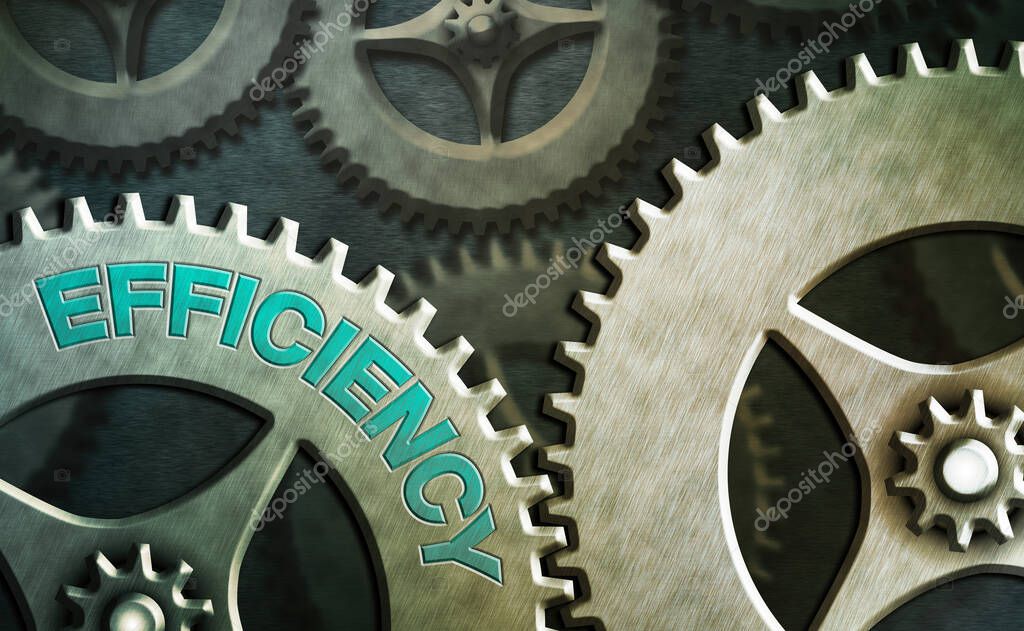 Text sign showing Efficiency. Business photo text ability to prevent a waste of resources energy money and time System administrator control, gear configuration settings tools concept