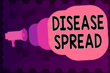 Hastalığın Yayıldığını gösteren bir not yazılıyor. Bir virüs ajanının birey temaslı megafonla doğrudan transferini gösteren bir iş fotoğrafı..