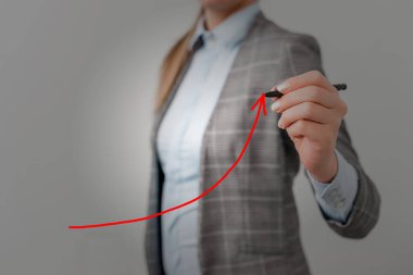 Arrowhead Curve Illustration Face Upward Rising Acoting Access Achievement Development Dijital Ok Çizelgesi Büyümeyi Sembolize Ediyor