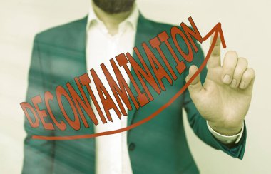 El yazısı metni arındırma. Kavram, tehlikeli maddelerin her varlığının nötralize edilmesi anlamına gelir. Dijital ok başı eğrisi yukarı doğru yükselişi büyüme kavramını gösterir.