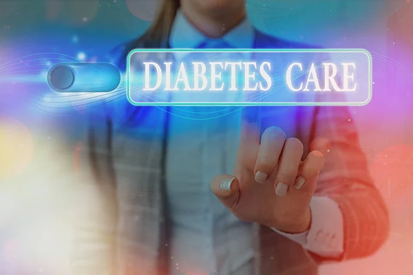 Pisanie tekstu Diabetes Care. Koncepcja biznesowa zapobiegania lub leczenia powikłań, które mogą wynikać z choroby Grafika kłódka dla systemu aplikacji bezpieczeństwa danych internetowych. — Zdjęcie stockowe