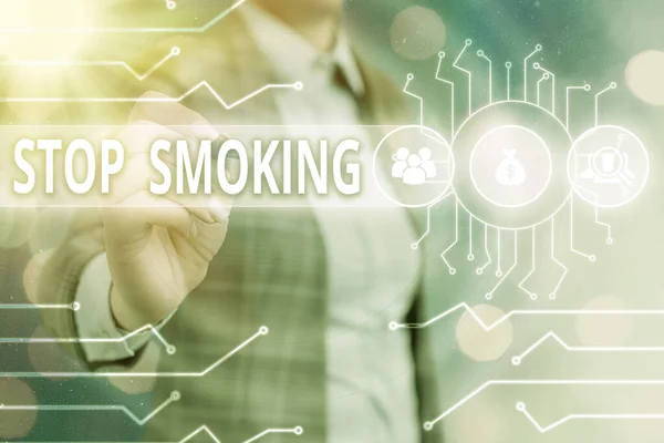 Word writing text Stop Smoking. Business concept for the process of discontinuing or quitting tobacco smoking System administrator control, gear configuration settings tools concept. — Stock Photo, Image
