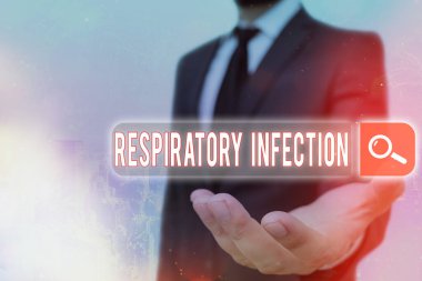 El yazısı metni, Solunum Enfeksiyonu. Kavrama, herhangi bir bulaşıcı hastalığın doğrudan normal nefes alan web arama dijital bilgi fütüristik teknoloji ağı bağlantısını etkilemesi anlamına gelir..