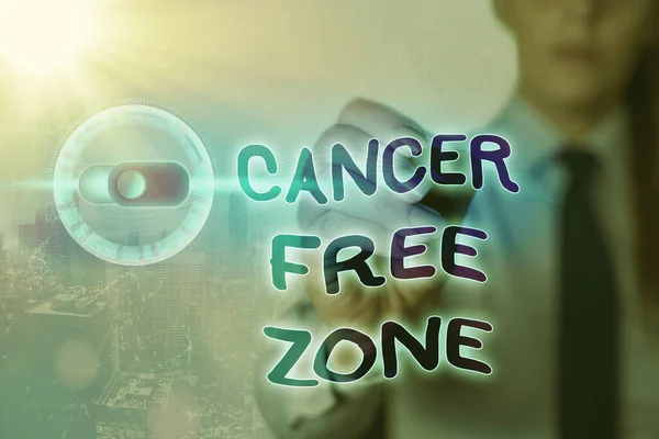 Píšu poznámku o zóně bez rakoviny. Podniková fotografie představující podporu pacientů s rakovinou a zvyšování povědomí o rakovině Grafický visací zámek pro webový systém bezpečnosti informací. — Stock fotografie