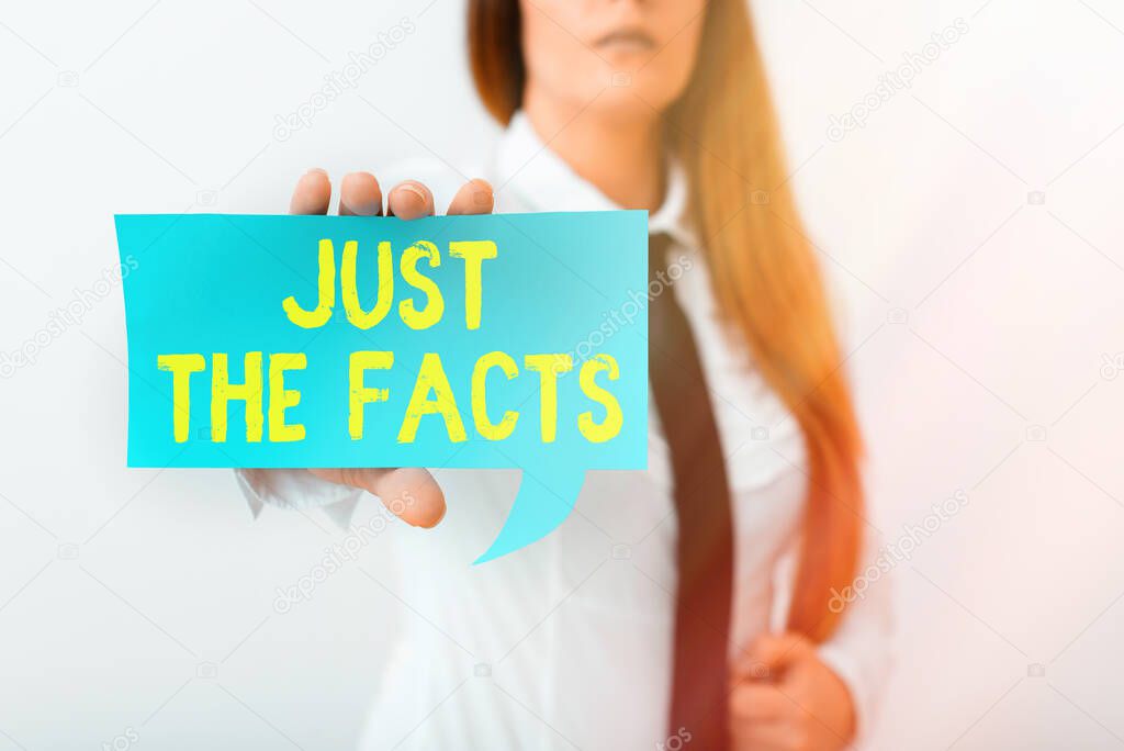 Writing note showing Just The Facts. Business photo showcasing to have the correct information about the exact details Displaying different color mock up notes for emphasizing content.