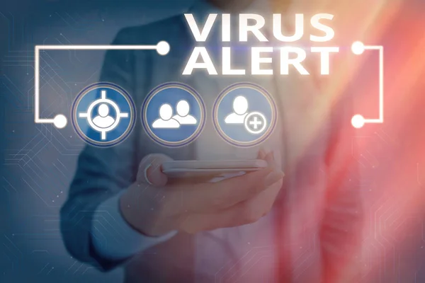 Text sign showing Virus Alert. Conceptual photo a quick to notice any unusual and potentially dangerous Information digital technology network connection infographic elements icon.