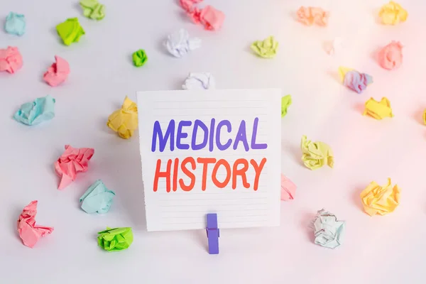 의학의 역사를 쓰는 말. 과거의 의학적 인 문제와 개개인의 치료에 대한 사업상의 개념은 백설 백설 백설계를 연상시키는 빈 종이 조각으로 되어 있다. — 스톡 사진