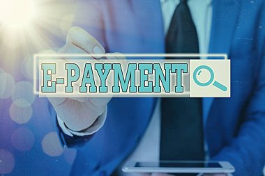 E ödemesini gösteren bir not yazıyorum. Ticari fotoğraf sergisi basitçe mal veya hizmetlerin çevrimiçi ödemesi olarak tanımlanır Web Dijital bilgi fütüristik teknoloji ağı bağlantısı.