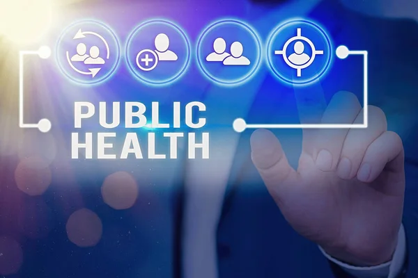 Redacción de texto a mano Salud Pública. Concepto que significa ciencia de la protección y mejora de la salud de una comunidad . — Foto de Stock