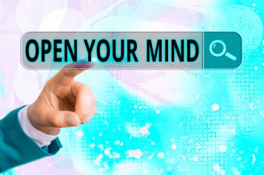 Sözcük metni Zihnini Aç. Web arama dijital bilgi fütüristik ağ bağlantısını anlayabilmek için iş kavramı.