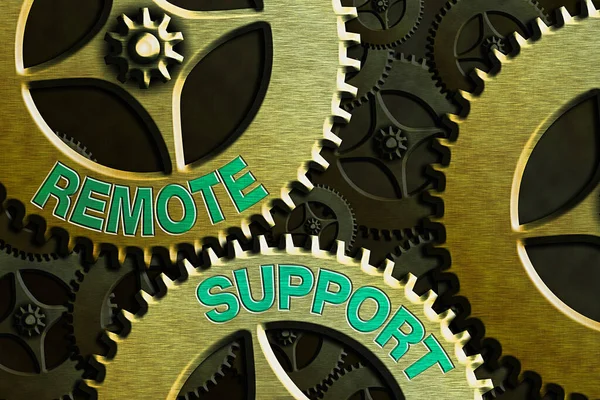 Text sign showing Remote Support. Conceptual photo type of secure service, which permits representatives to help System Administrator Control, Gear Configuration Settings Tools Concept.