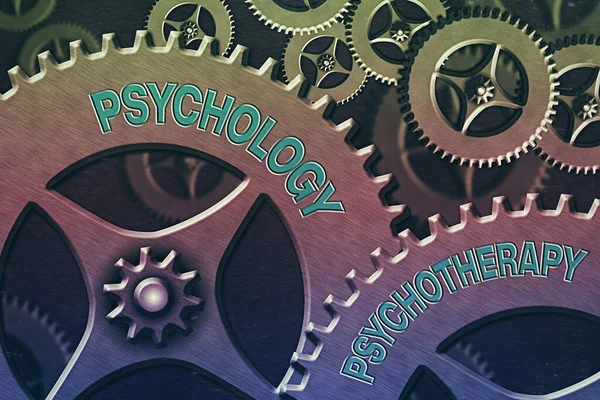 Tekst pisma Psychologia Psychoterapia. Koncepcja oznaczająca zastosowanie metody psychologicznej w leczeniu chorób psychicznych Kontrola administratora systemu, Ustawienia konfiguracji narzędzi Koncepcja. — Zdjęcie stockowe