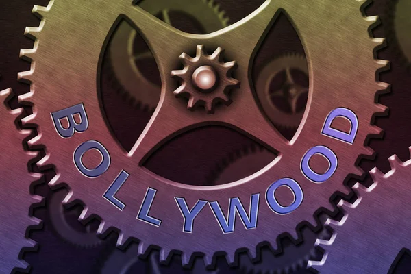 ボリウッドを示すメモを書く。ハリウッドを紹介するビジネス写真は、インドのヒンディー語映画産業を指す。システム管理者制御、ギア構成設定ツールコンセプト. — ストック写真