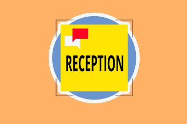 Resepsiyonu gösteren bir not yazıyorum. İş dünyasının sosyal etkinlik fotoğrafları sıklıkla 