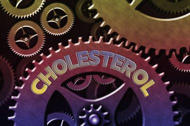 Kelime yazma kolesterolü. Çoğu vücut dokusunda bulunan sterol türünün bileşiği için iş konsepti Sistem Yöneticisi Kontrolü, Vites Yapılandırma Aracı Konsepti.