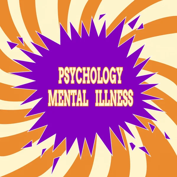 Текст почерка Psychology Mental Illness. Концепция, означающая поведенческий шаблон, который вызывает значительное бедствие холостой Взрыв трещин Сломание речевой пузырь Звуковой эффект на взрыв. — стоковое фото