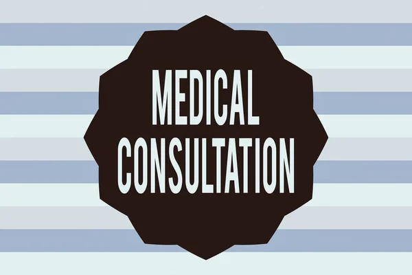 Text sign showing Medical Consultation. Conceptual photo act of seeking assistance from another physician Twelve 12 Pointed Star shape Dodecagon in Solid Color Zigzag effect Polygon. — Stock Photo, Image