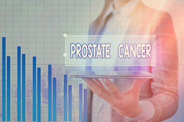 El yazısı Prostat Kanseri. Erkeklerin üreme sisteminde kanser gelişimi anlamına gelen kavram Arrow sembolünün yukarı doğru gitmesi önemli başarılar göstermektedir.