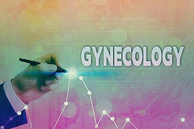 Jinekolojiyi gösteren bir not yazıyorum. Kadınların üreme sisteminin rutin fiziksel bakımını gösteren iş fotoğrafı Arrow sembolünün yükselişi kayda değer bir başarı gösteriyor.