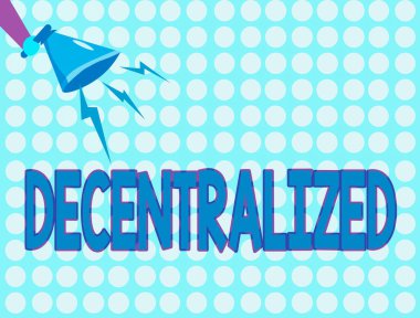 Kelime yazma metni ademi merkeziyet edildi. Tek bir idari merkezden uzaklaşmak için iş konsepti Hu Analiz El Tutma Megafonu Şimşek Ses Efekti Simgesi.