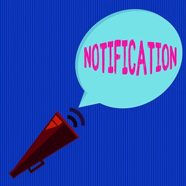 Kelime yazma bildirimi. Ses Efekti simgesi ve Boş YarıTonlama Konuşma Kabarcığı ile Bildirimli Ses Megafonu veren haber verme veya yazma durumu için iş konsepti.