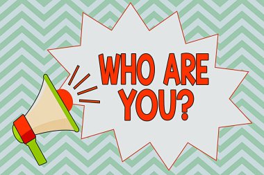 Kim olduğunu gösteren bir not yazıyorum. İş fotoğraflarının sergilenmesi yerel grup veya şirket Megaphone 'una Cilt Ses Efekti simgesi ve Boş Jagged Çığlık Baloncuğu ile birini davet ediyor.