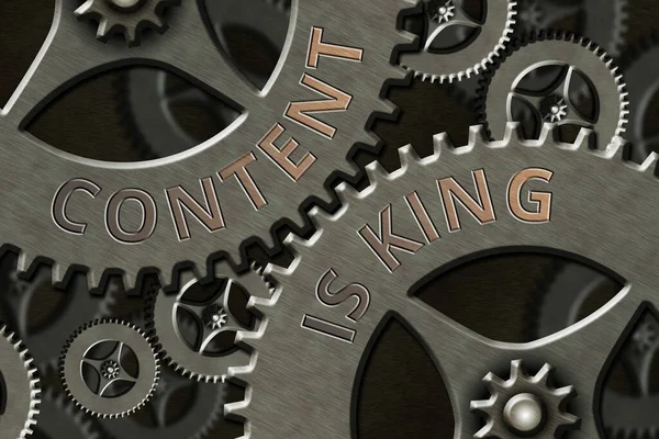 A Content Is King-et bemutató levél. Business photo showcasing hiszem, hogy a tartalom központi fontosságú a siker egy weboldal Rendszergazda Control, Gear Configuration Settings Tools Concept. — Stock Fotó