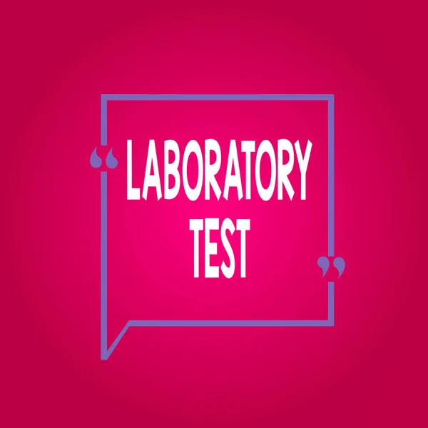 Escritura a mano prueba de laboratorio de texto. Concepto significado Determinación de un diagnóstico médico a partir de las sustancias probadas Borde Cuadrado en Blanco Esquema Cotizar Burbuja con Cotización Marca Puntuación. — Foto de Stock