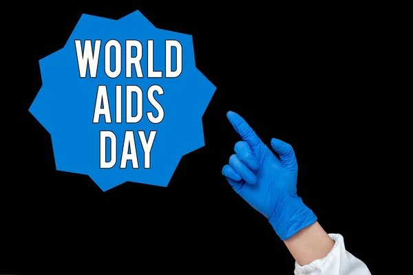 Escritura manual conceptual que muestra el Día Mundial del SIDA. Texto de la foto de negocios: un día internacional para concienciar sobre la pandemia del SIDA. —  Fotos de Stock