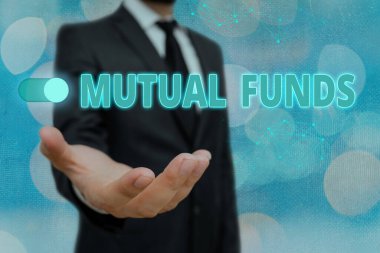 Ortak Fonları gösteren kavramsal el yazısı. İş fotoğrafı metni, hissedarlar tarafından desteklenen bir yatırım programı bireysel hisse senedi grafikleri web veri güvenliği uygulama sistemi için asma kilit.